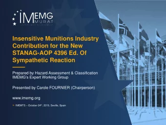 Sympathetic Reaction  Prepared by Hazard Assessment &amp; Classification  IMEMGs Expert Working