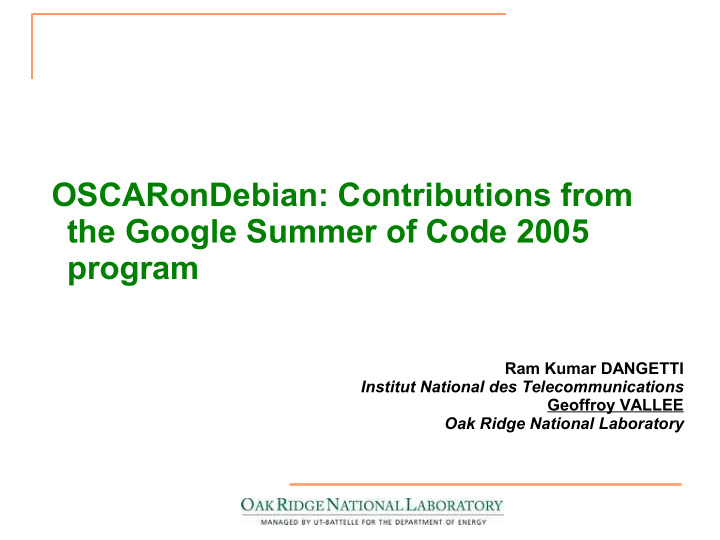 oscarondebian contributions from the google summer of