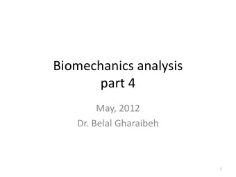 part 4  May, 2012  Dr. Belal Gharaibeh  1  The Back    Low back disorders (LBD) have been