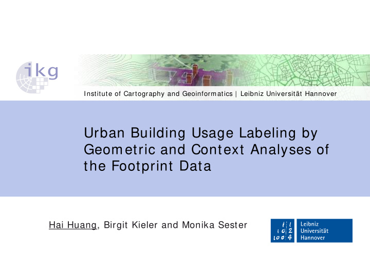 urban building usage labeling by geometric and context