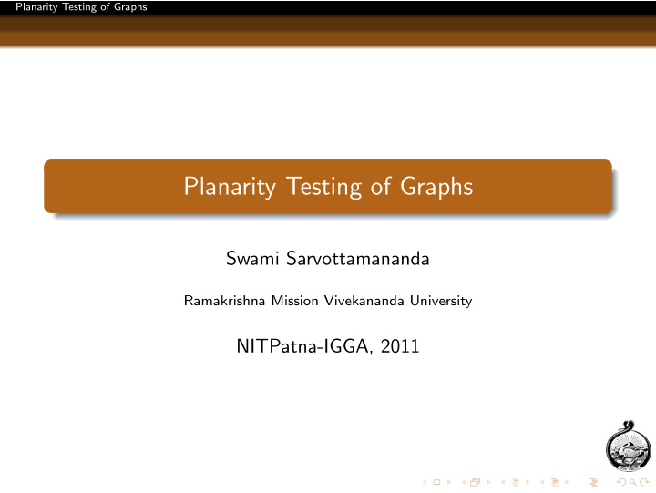 planarity testing of graphs