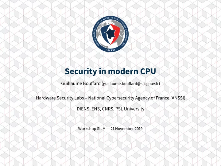 security in modern cpu