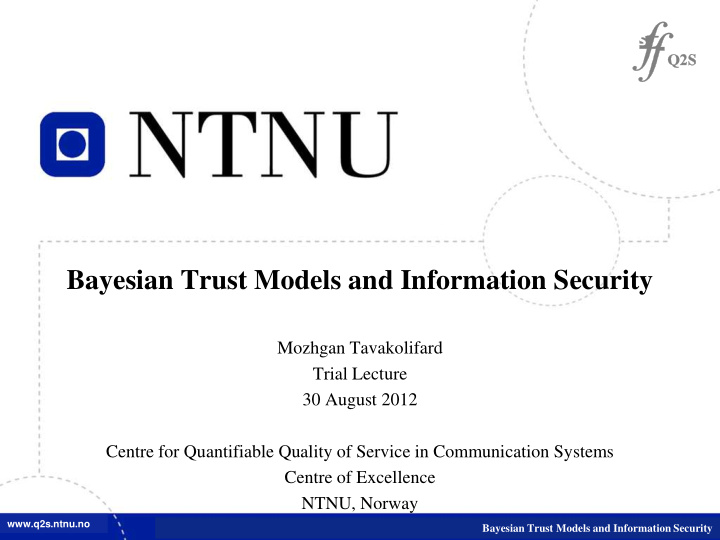 bayesian trust models and information security