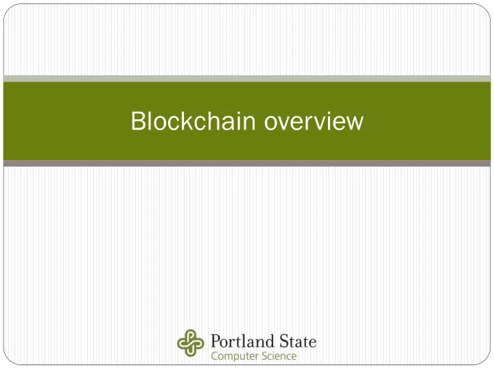 blockchain overview why