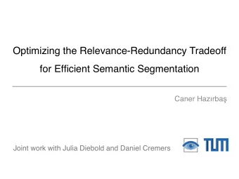 Optimizing the Relevance-Redundancy Tradeoff  for Efficient Semantic Segmentation Caner Hazrba