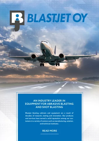 AN INDUSTRY LEADER IN  EQUIPMENT FOR ABRASIVE BLASTING  AND SHOT BLASTING  Blastjet blasting