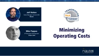 Jeff Welton  Sales Manager, Central USA  Nautel  Mike Pappas  VP Business Development  Orban Labs