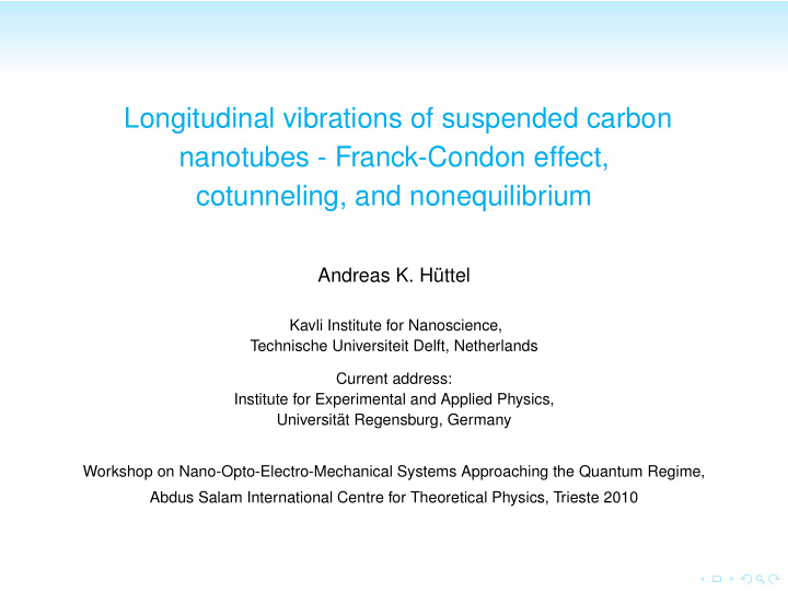 longitudinal vibrations of suspended carbon nanotubes