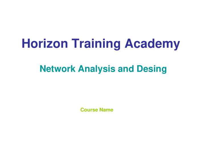 horizon training academy