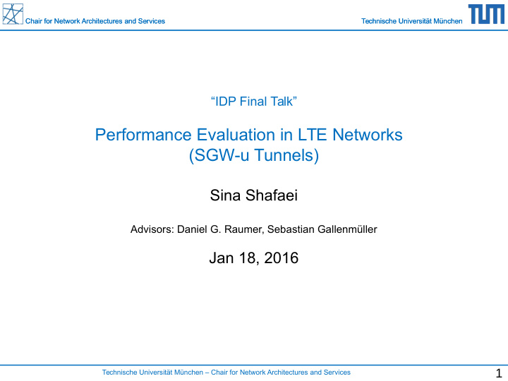 performance evaluation in lte networks sgw u tunnels