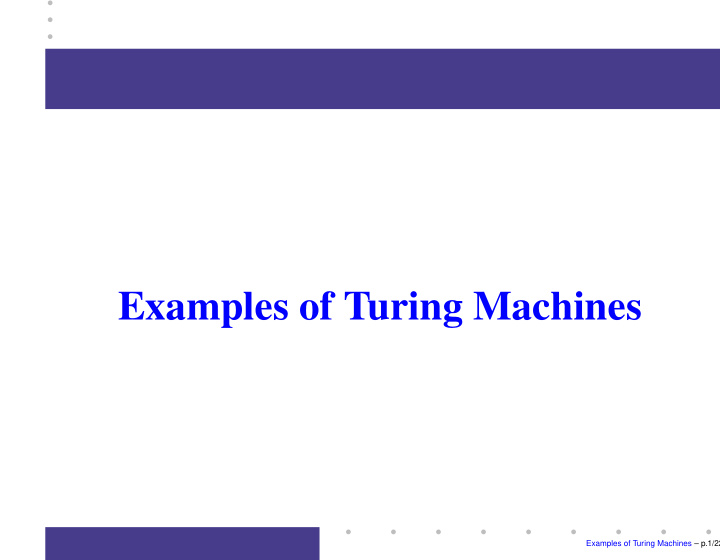examples of turing machines