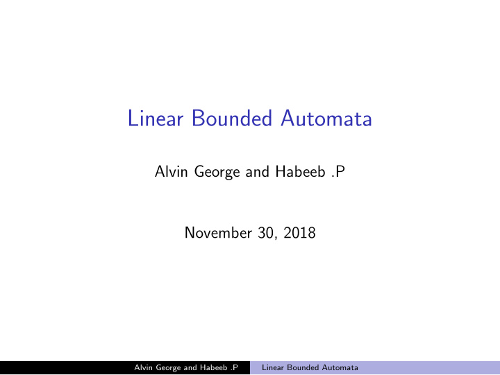 linear bounded automata