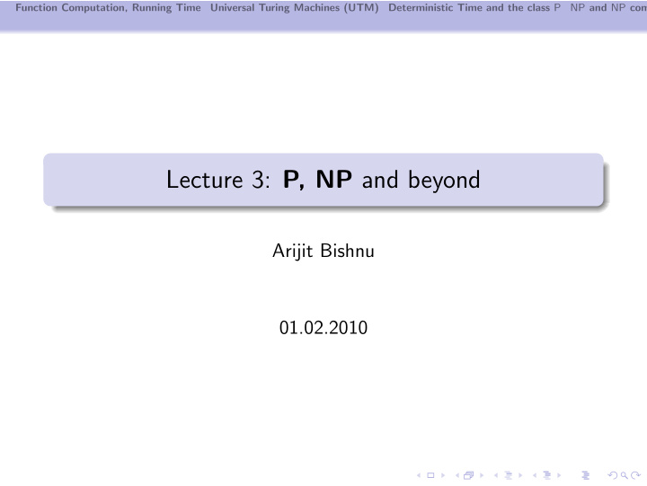 lecture 3 p np and beyond