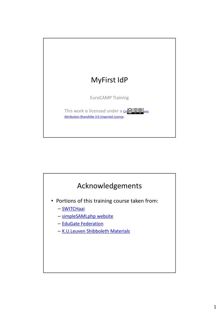 myfirst idp