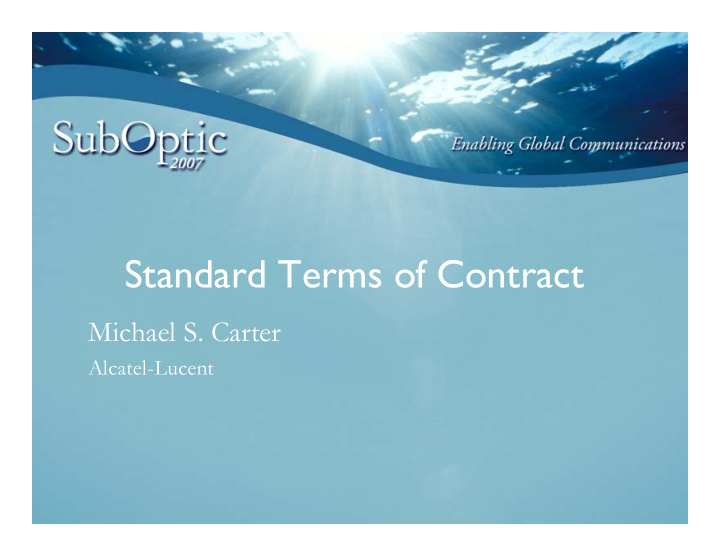 standard terms of contract