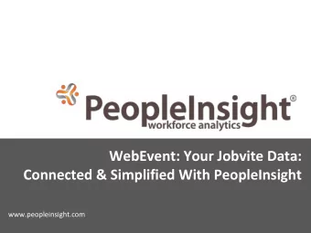 WebEvent: Your Jobvite Data:  Connected &amp; Simplified With PeopleInsight  www.peopleinsight.com