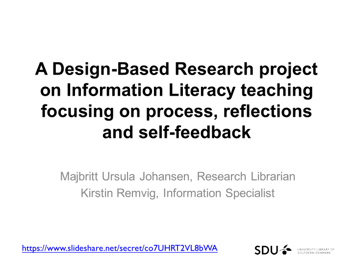 a design based research project on information literacy