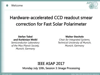 Hardwa  rdware  re-acc  acceler  elerated  ated CC  CCD re  D reado  adout  ut sm  smear  ar  co