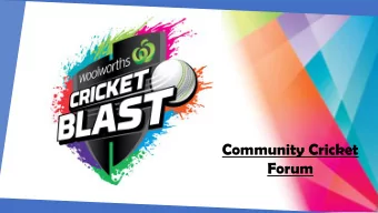Community Cricket  Forum  Item Cricket Blast  Junior Blaster Cricket Blast  Master Blaster