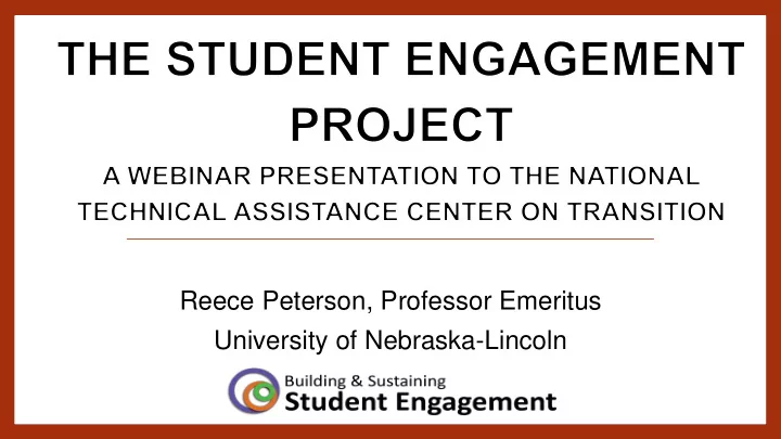 reece peterson professor emeritus university of nebraska