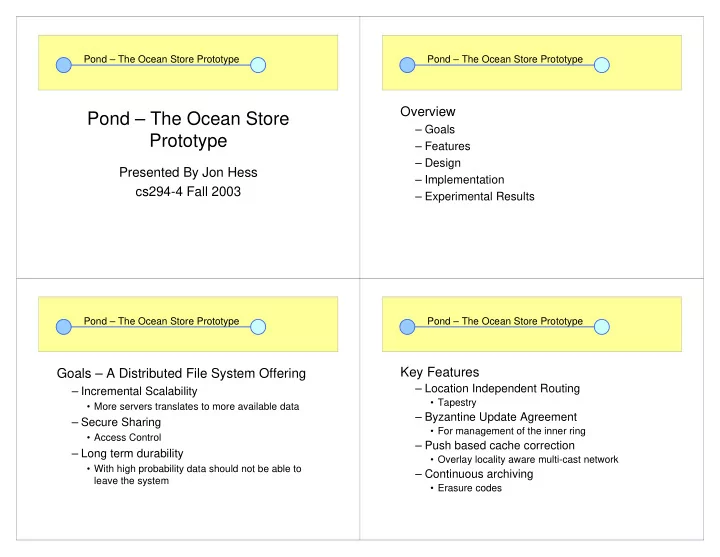 pond the ocean store