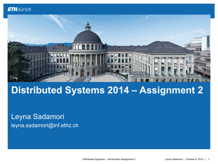 distributed systems 2014 assignment 2