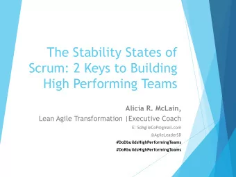 High Performing Teams  Alicia R. McLain,  Lean Agile Transformation |Executive Coach  E: