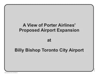 A View of Porter Airlines'  Proposed Airport Expansion  at  Billy Bishop Toronto City Airport  Rev.
