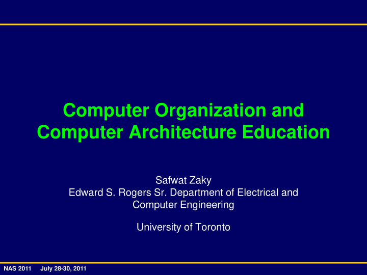 computer architecture education