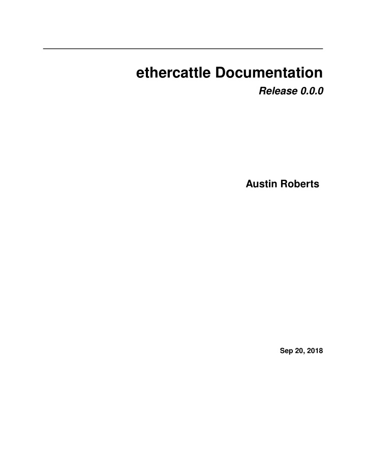 ethercattle documentation