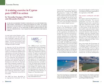 A training exercise in Cyprus  demonstration of services devel-  International Assistance and the