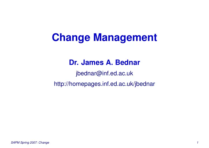 change management