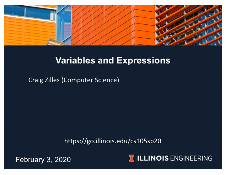 variables and expressions