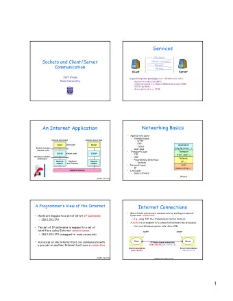 Services Do A for me.  Sockets and Client/Server  OK, heres your answer.