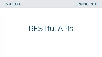 RESTful APIs  REST  Representational State Transfer  architectural style, set of design constraints