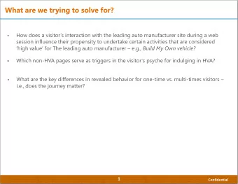 What are we trying to solve for?  How does a visitors interaction with the leading auto