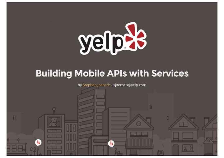 building mobile apis with services