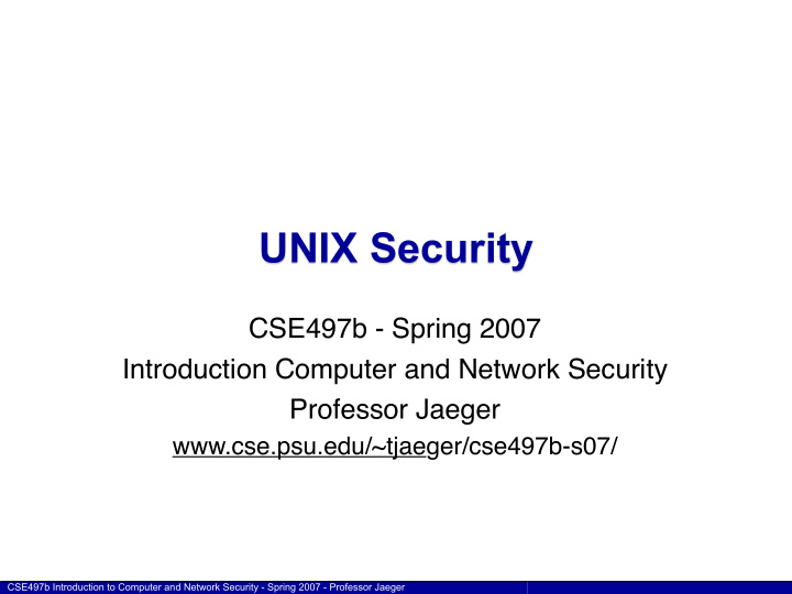 unix security