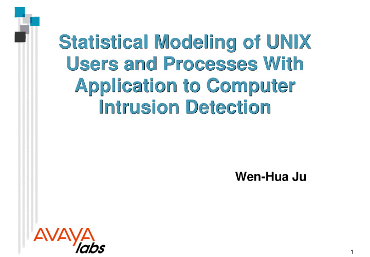 statistical modeling of unix statistical modeling of unix