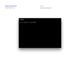 Web Development  Unix  CSCI-GA 1122  Operating System  Web Development  Unix  CSCI-GA 1122