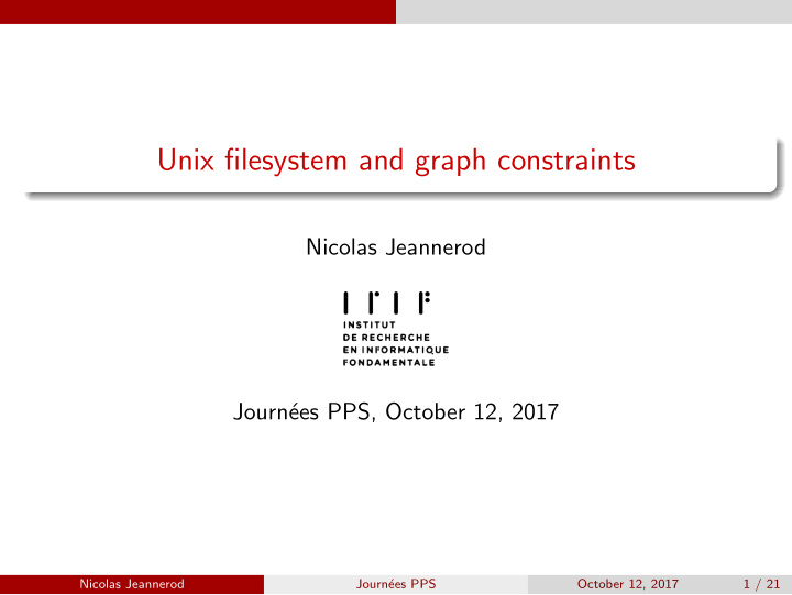 unix filesystem and graph constraints