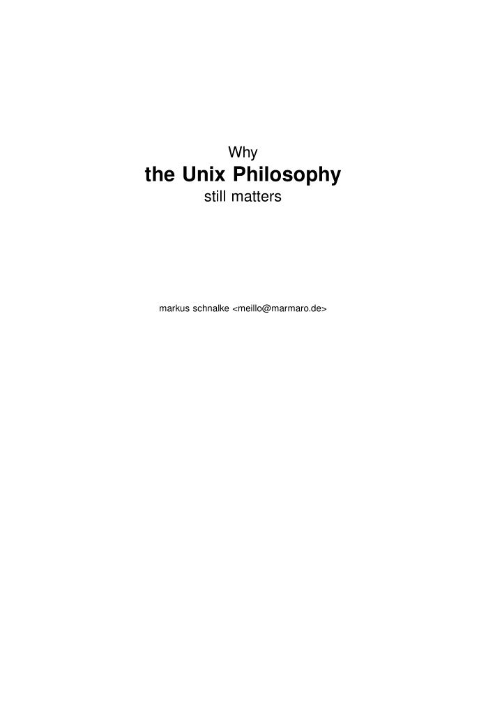 the unix philosophy