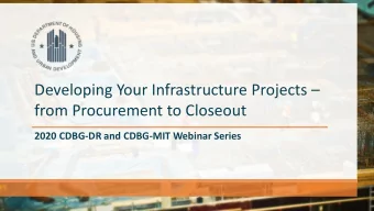 Developing Your Infrastructure Projects   from Procurement to Closeout  2020 CDBG-DR and