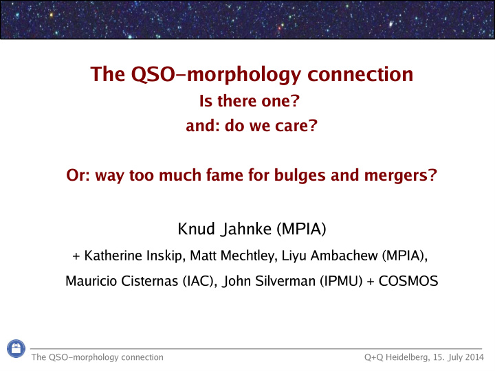 the qso morphology connection