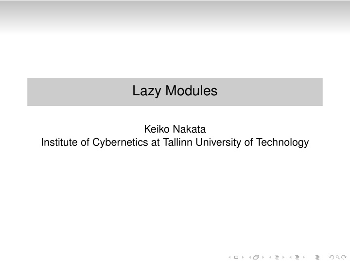 lazy modules