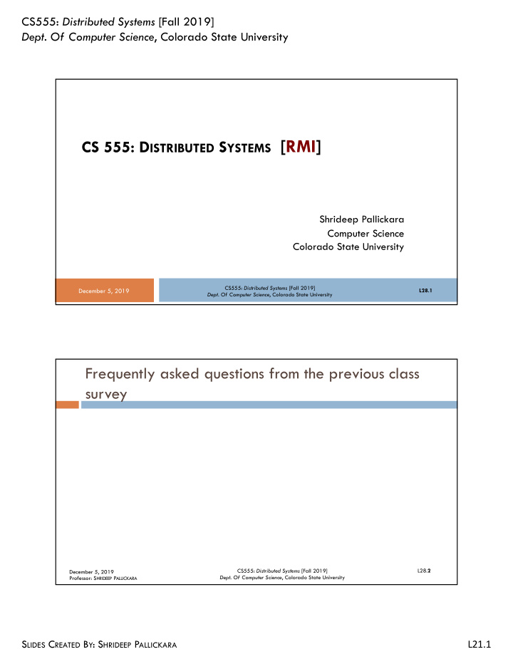 cs 555 d istributed s ystems rmi