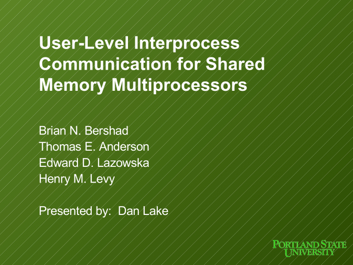 user level interprocess communication for shared memory