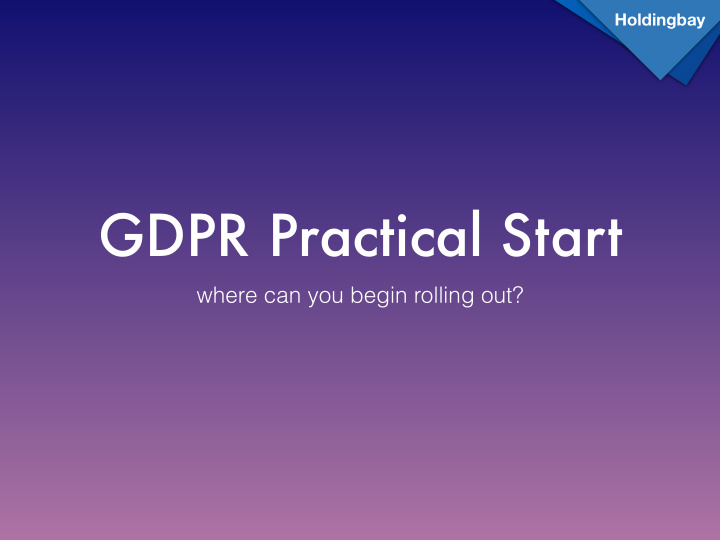 gdpr practical start