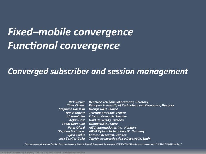 fixed mobile convergence funcronal convergence