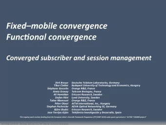 Fixedmobile convergence  FuncRonal convergence  Converged subscriber and session management